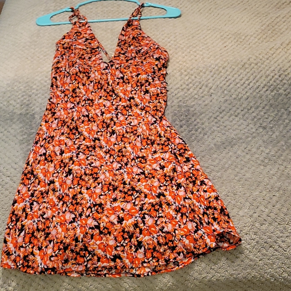 Free people mini floral strappy dress NWT size xs